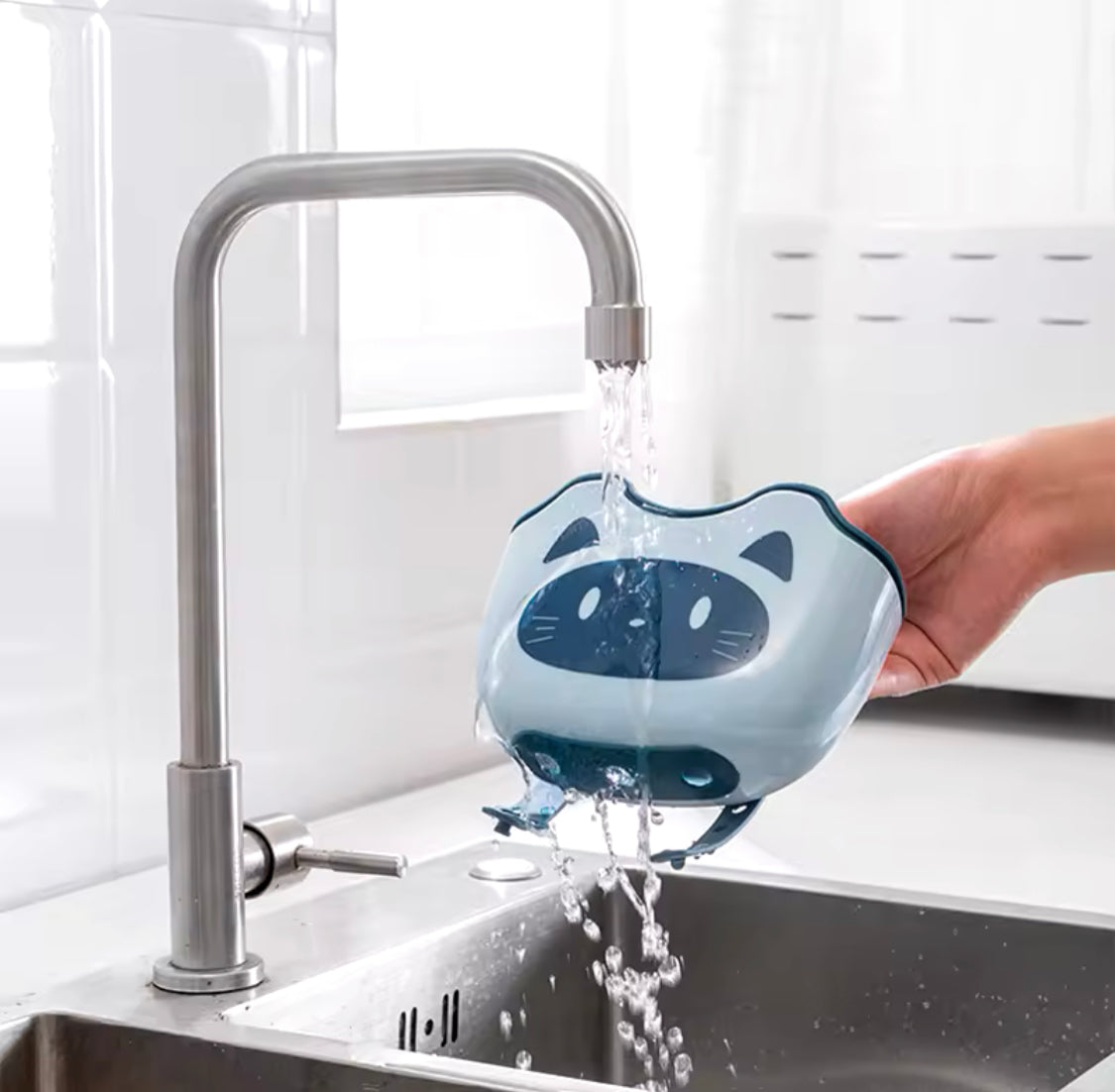 Faucet Hanging Sponge Holder, Kitchen Dish Sponge Holder For Sink, Strap Faucet Sponge Holder With Drain Faucet Hanging Sponge Holder, Kitchen Dish Sponge Holder For Sink, Strap Faucet Sponge Holder With Drain